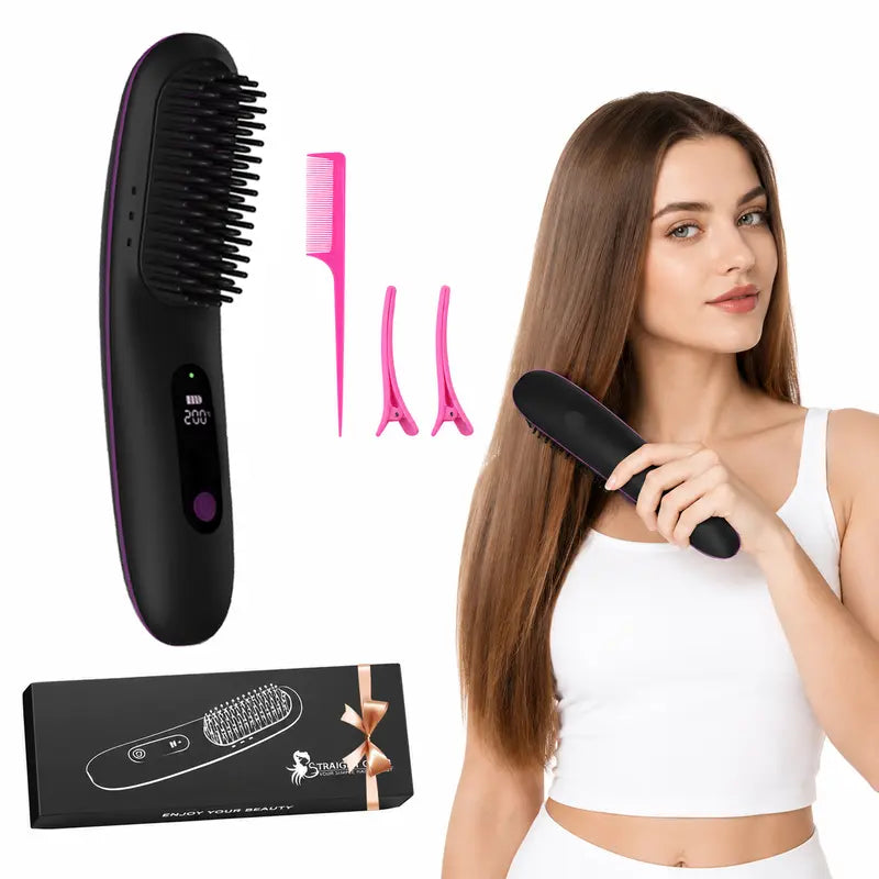 Teaifa Cordless Curved Plasma Hair Straightener Brush