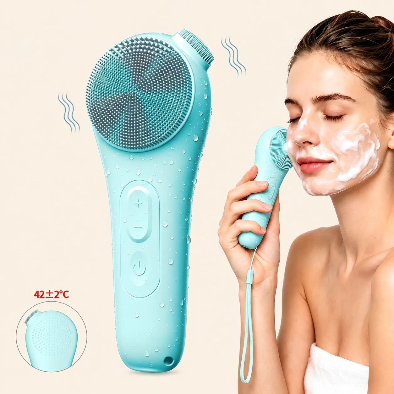Teaifa™ 1086B-Heated Silicone Face Scrubber