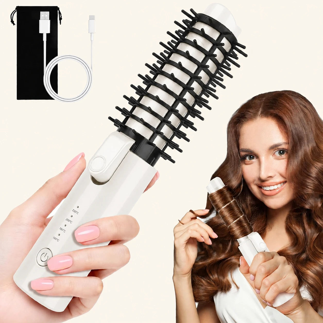 Teaifa™ 2501-Cordless Ionic Curling Brush